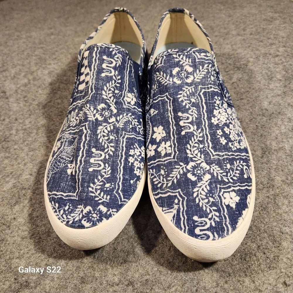 Reyn Spooner Shoes Mens Size 12 Blue White Baja Slip On Lahaina Sailor Hawaiian